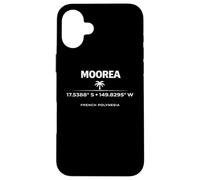 Carcasa para iPhone 16 Plus Moorea Polinesia Francesa Coordina Diseño de la Isla