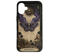 Carcasa para iPhone 16 Plus Moth Sun Dark Gothic Crescent Moon Skull