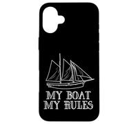 Carcasa para iPhone 16 Plus My Boat My Rules Funny Pirate Ship Boat Captain Sailing