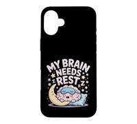 Carcasa para iPhone 16 Plus My Brain Needs Rest Burnout Tired Mood Exhausted -
