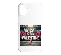 Carcasa para iPhone 16 Plus My Cat Is My Valentine Sphynx Street Graffiti Amante de los Gatos