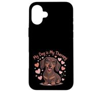 Carcasa para iPhone 16 Plus My Dog Therapy Dachshund Lover - Cita Divertida