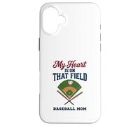 Carcasa para iPhone 16 Plus My Heart Is On That Field Baseball Mom Proud Game