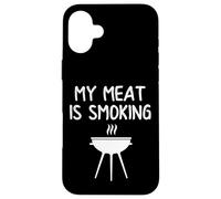 Carcasa para iPhone 16 Plus My Meat Is Smoking - Parrilla Divertida para ahumar para papá
