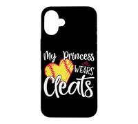 Carcasa para iPhone 16 Plus My Princess Wears Cleats - Softball Mom Dad Baseball Player