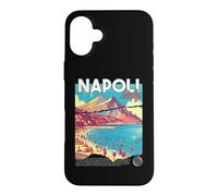 Carcasa para iPhone 16 Plus Napoli Nápoles Italia Retro Viajes Arte Mediterráneo Playa
