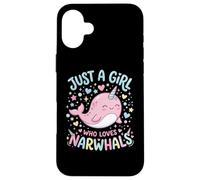 Carcasa para iPhone 16 Plus Narwhal Marine Mammal Lover, Just A Girl Who Loves Narwhals