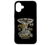 Carcasa para iPhone 16 Plus Natchez Trace Parkway MS TN USA - Motocicleta con diseño Desgastado