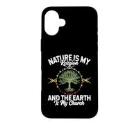 Carcasa para iPhone 16 Plus Nature Is My Religion Earth Is My Church Native American Day
