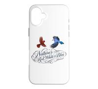Carcasa para iPhone 16 Plus Nature's Red, White & Blue Aves Biólogo Ornitólogo Pájaro