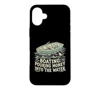 Carcasa para iPhone 16 Plus Navegación Verter Dinero En El Agua Motorboat Capitán