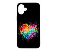 Carcasa para iPhone 16 Plus Neurodivergente Heart Infinity Splash Arte Adulto