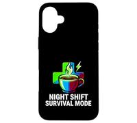 Carcasa para iPhone 16 Plus Night Shift Survival Mode Nurse Medical Coffee