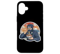 Carcasa para iPhone 16 Plus Ninja Eating Ramen Noodles Lover Traditional Japanese Art