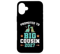 Carcasa para iPhone 16 Plus Niños ascendidos a Big Cousin 2027 Dinosaur New Baby Shower