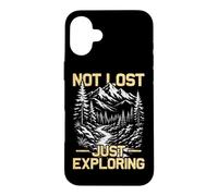 Carcasa para iPhone 16 Plus No perdido Solo explorando montañero Divertido Excursionista
