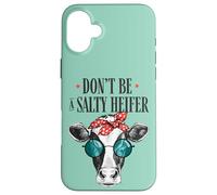 Carcasa para iPhone 16 Plus No Seas una vaquilla Salada, Divertida Vaca con Gafas, Humor campestre