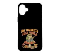 Carcasa para iPhone 16 Plus No Thoughts Just Vibes Frog Mindfulness Meditation Mushroom