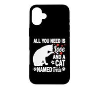Carcasa para iPhone 16 Plus Nombre Personalizado de Gato Trixie Cute Kitten Pet Lover