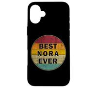 Carcasa para iPhone 16 Plus Nombre Personalizado Nora I Love Nora Retro Vintage Style