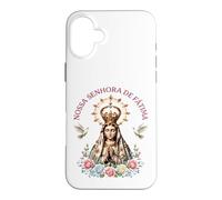 Carcasa para iPhone 16 Plus Nossa Senhora de Fátima Floral Católica