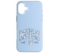 Carcasa para iPhone 16 Plus Nueva Madre Chinoiserie Floral Azul Coqueta Bow Mum EST 2026