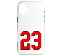 Carcasa para iPhone 16 Plus Número 23 Estilo de Equipo Deportivo Universitario Rojo