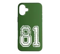Carcasa para iPhone 16 Plus Número 81 Grungy White Sports Team Style