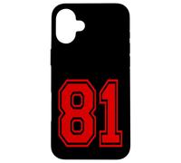 Carcasa para iPhone 16 Plus Número 81 Red Sports Team Style