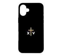 Carcasa para iPhone 16 Plus Número Romano del Papa León XIV con Cruz Delgada Jesús