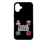 Carcasa para iPhone 16 Plus Nurse Life Chaos Coffee Repeat ER Medical