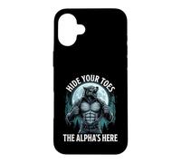 Carcasa para iPhone 16 Plus Oculta Tus Dedos de los pies El Alfa está aquí Funny Alpha Wolf Meme Cringe