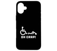 Carcasa para iPhone 16 Plus Oh Crap Wheelchair Birthday Handicap Disability Funny