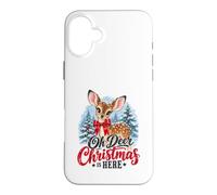 Carcasa para iPhone 16 Plus Oh Deer Christmas Is Here Cute Fawn Holiday Apparel