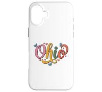 Carcasa para iPhone 16 Plus Ohio Butterfly Script Cute Girl State Pride, Women & Kids