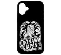 Carcasa para iPhone 16 Plus Okinawa Japón Guardian Shisa Lion Retro Hanko Kanji Souvenir