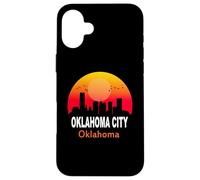 Carcasa para iPhone 16 Plus Oklahoma City State USA Vintage Sunset Retro Skyline