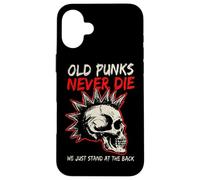 Carcasa para iPhone 16 Plus Old Punks Never Die Skull Punk Rock Música Heavy Metal Retro