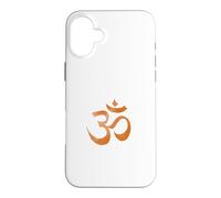 Carcasa para iPhone 16 Plus Om Print Yoga marrón Desvanecido Ohm Mantra Símbolo Sánscrito AUM