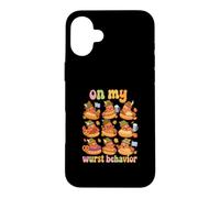 Carcasa para iPhone 16 Plus On My Wurst Behavior Oktoberfest Shirt Funny Bratwurst