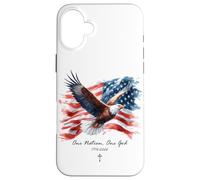 Carcasa para iPhone 16 Plus One Nation, One God - Vintage Watercolor Eagle 1776-2026 250