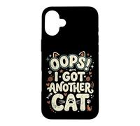 Carcasa para iPhone 16 Plus Oops! I Got Another Cat Fun Kitten Lover Retro Mujeres Gato Mamá