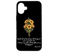 Carcasa para iPhone 16 Plus Ora Que Dios desee a Sunflower Versículo bíblico Cristiano religioso