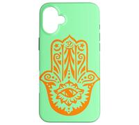 Carcasa para iPhone 16 Plus Orange Hamsa Yoga Mediación