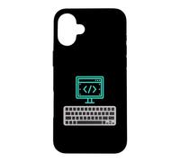 Carcasa para iPhone 16 Plus Ordenador PC Terminal Code Programador Broma Codificación Hacker Meme