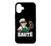 Carcasa para iPhone 16 Plus Otter Chef Salteado Cocinando Gráfico Animal