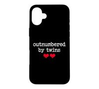 Carcasa para iPhone 16 Plus Outnumbered by Twins Boys Girls Dad Soon to Be Mom Pregnancy