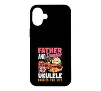 Carcasa para iPhone 16 Plus Padre e Hija Ukelele Buddies For Life Reproductor de música