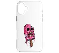Carcasa para iPhone 16 Plus Paleta de Calavera Rosa derretida Espeluznante Verano Halloween Espeluznante