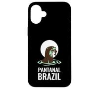 Carcasa para iPhone 16 Plus Pantanal Brasil Nutria Gigante Atardecer Río